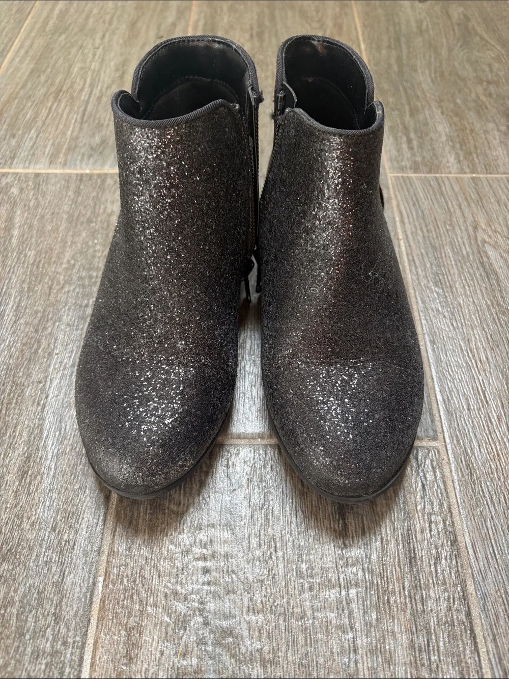 Cat & Jack Black Glitter Ankle Boots